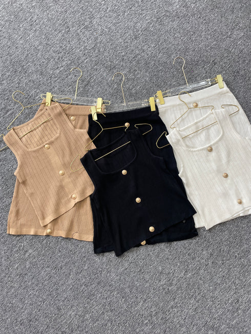 Women Sleeveless Knitted Co-Ord Sets